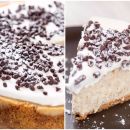 Cheesecake senza cottura con un ripieno morbido che ricorda tanto quello dei cannoli siciliani!