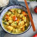 Pollo al curry con latte di cocco e zucca