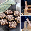 Biscotti bicolori a forma di farfalla