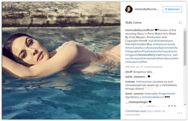 Monica Bellucci posa nuda in una piscina e...