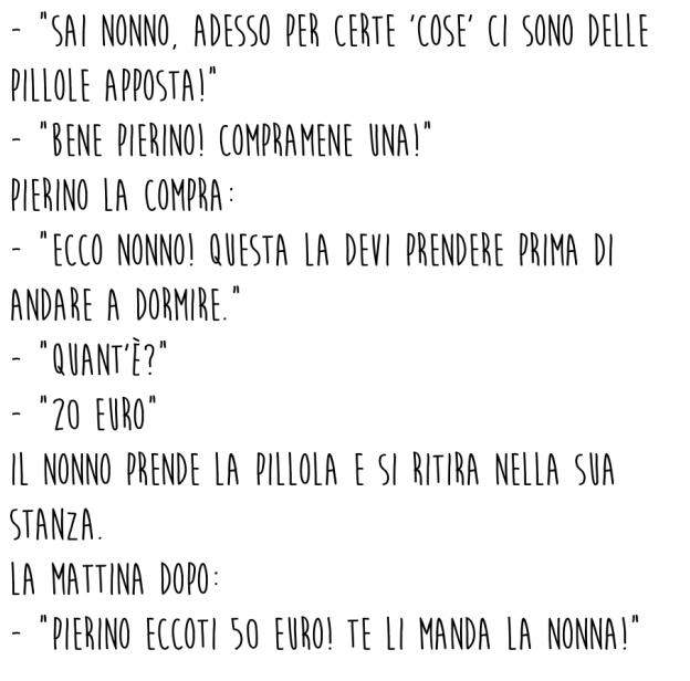 Pierino, il nonno e la nonna soddisfatta