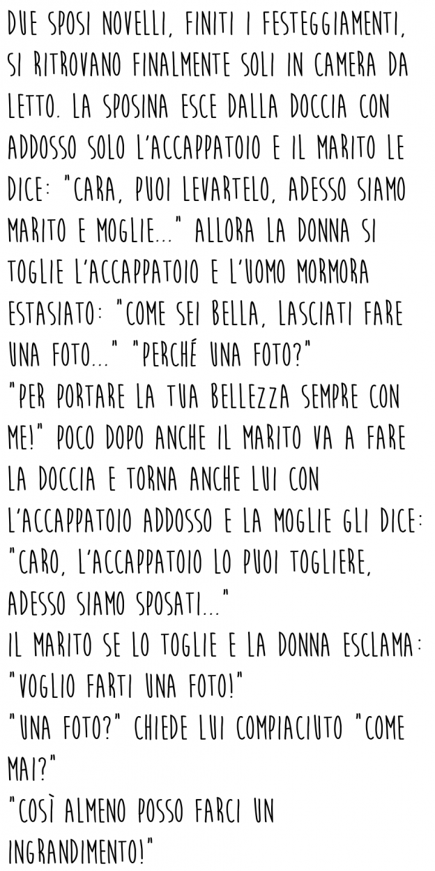 Togliti l'accappatoio cara...