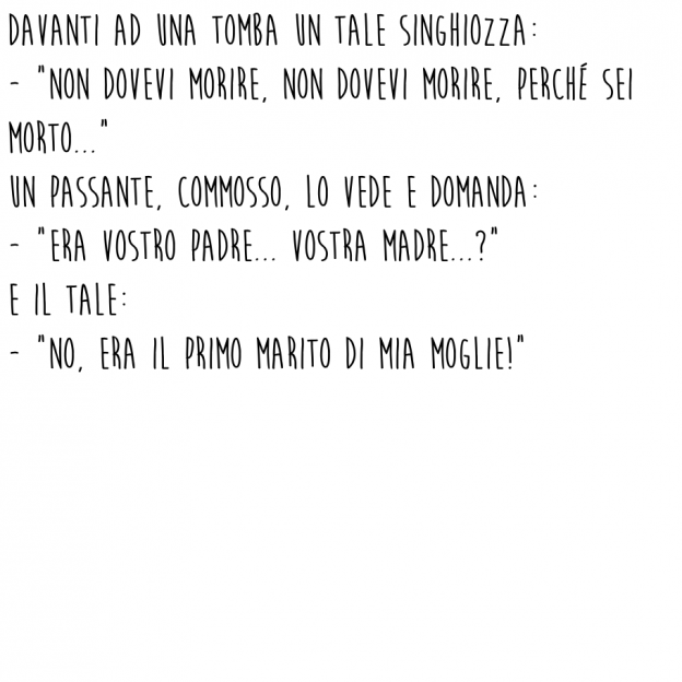 Un marito infelice al cimitero