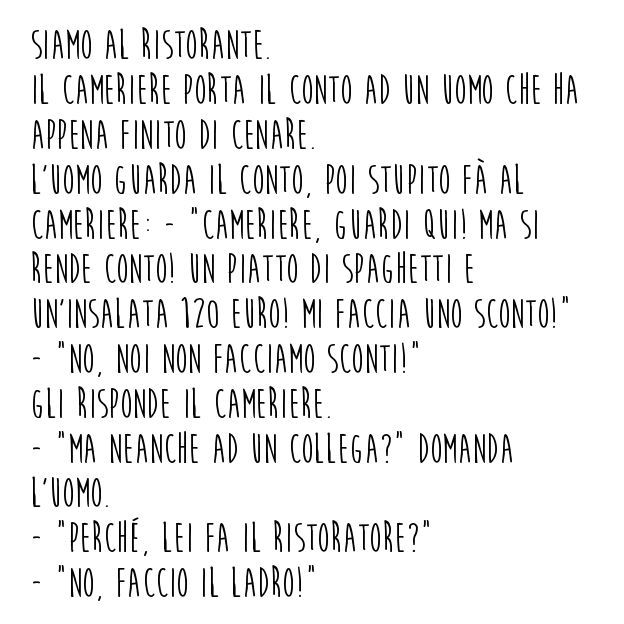Barzelletta conto al ristorante