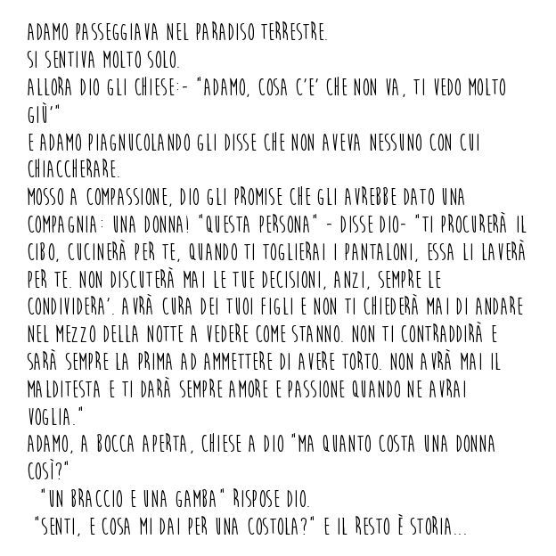 Barzelletta Dio e Adamo