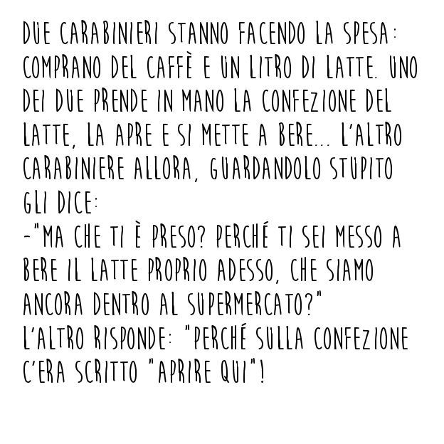 Barzelletta carabinieri al supermercato
