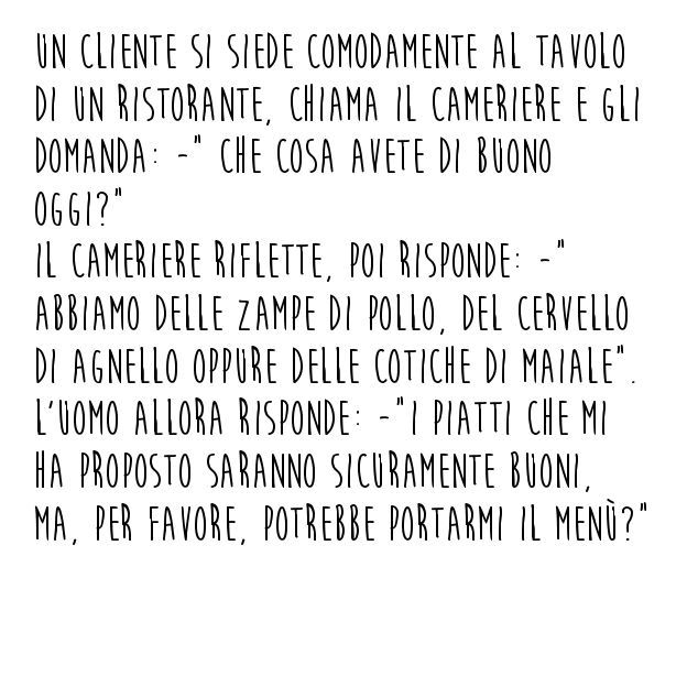 Barzelletta men&ugrave; al ristorante
