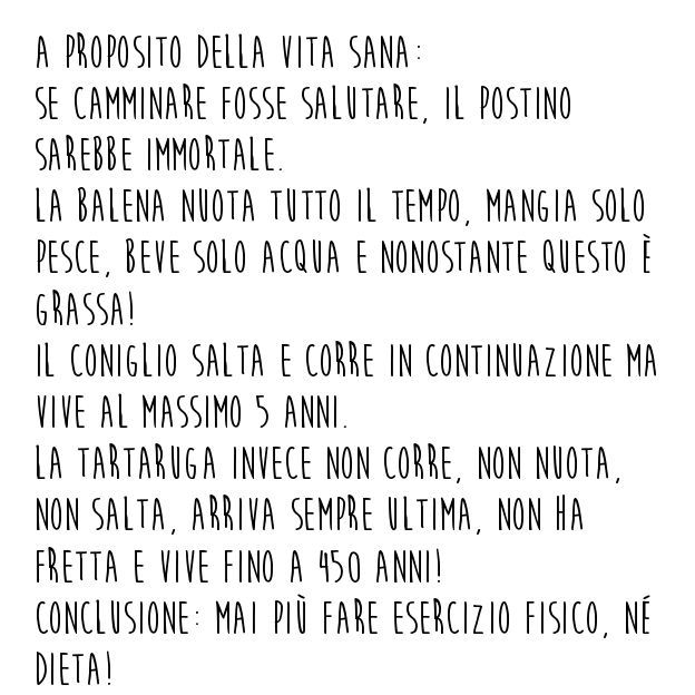 Barzelletta vita sana