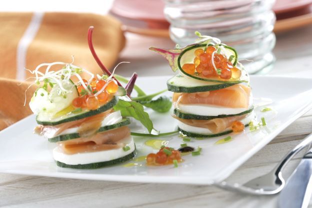 4. Millefoglie di salmone e cetriolo