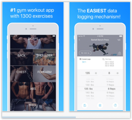Workout Tracker Gym Log Exercise Trainer by JEFIT