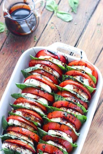 teglia tricolore all'aceto balsamico