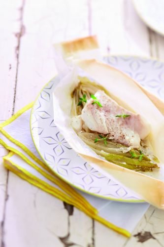 Merluzzo in foglie d'indivia