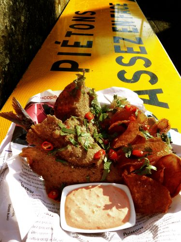 Fish and chips marocchino