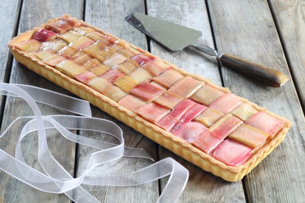 Torta scacchiera al rabarbaro