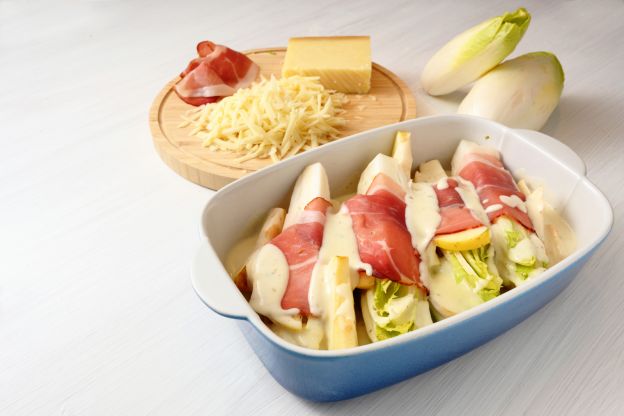 Cicoria gratinata con prosciutto