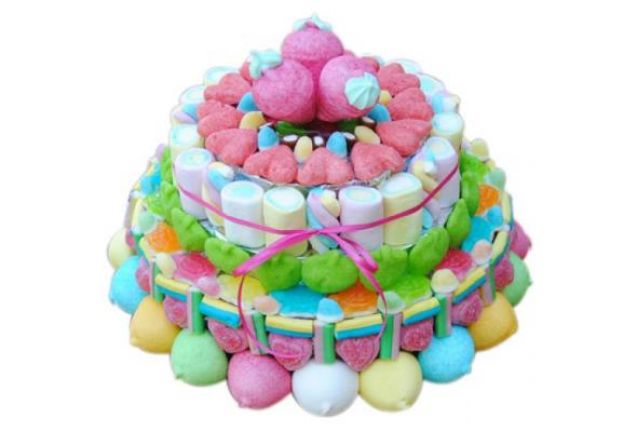 Torta di caramelle gommose e dolci
