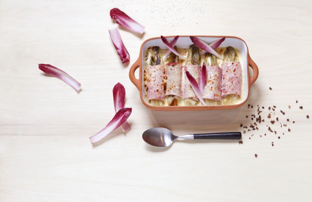 Merluzzo in foglie di indivia