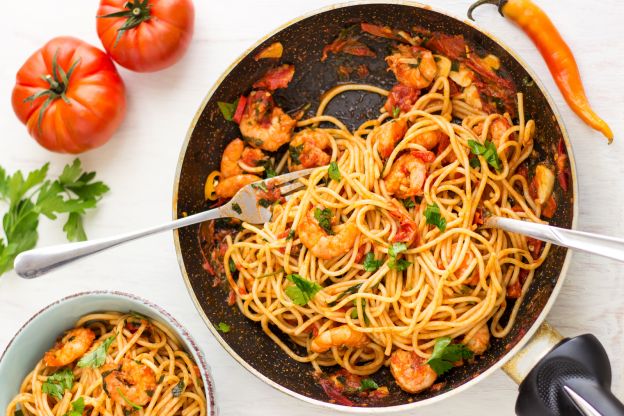 Capricorno - Spaghetti salsa di pomodoro e gamberetti