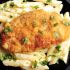 Pollo croccante al limone con salsa d'aglio con pasta