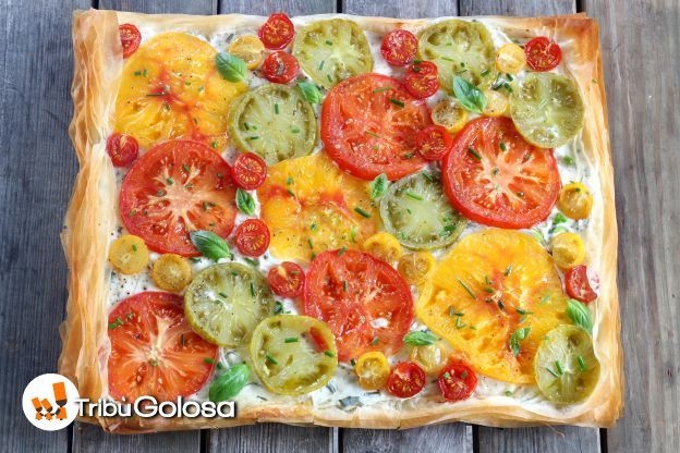 1. Torta salata ai pomodori multicolore