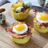 Nidi di Pasqua al prosciutto e uova di quaglia