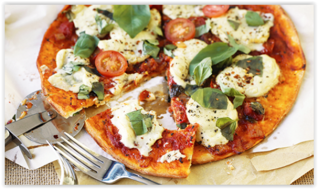 89. Pizza margherita vegana