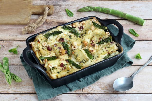 Lasagne vegane agli asparagi verdi e tofu
