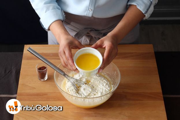 Preparazione dell'impasto al cacao