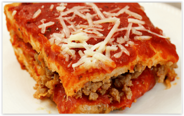 91. Pizza con salame piccante e salsiccia italiana