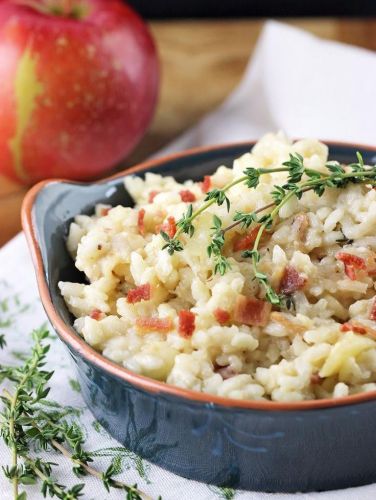 Risotto mele e speck