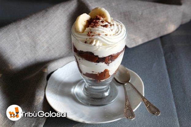 Coppa trifle alla banana e Nutella