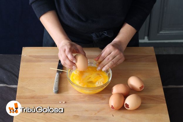 Preparazione dei gusci d'uovo