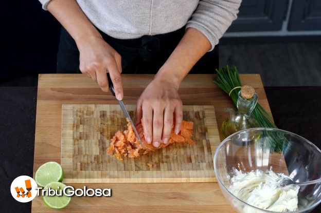 Salmone affumicato a dadini