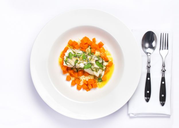 Filetto di merluzzo con dadini di zucca