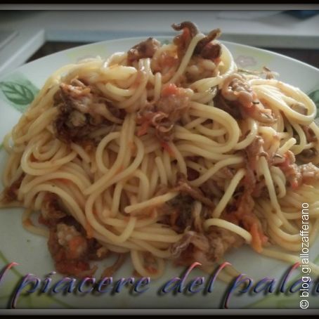 Spaghetti con ciuffetti di calamari