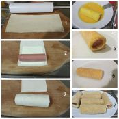 Cannoli di wurstel e formaggio - Tappa 3