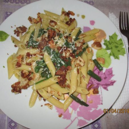 Pennoni fagiolini e crumble'