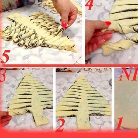 Pan brioche a forma di albero di Natale