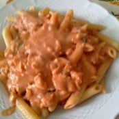 Pasta con salmone e salsa