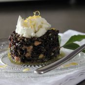 Riso venere, con tonno, mozzarella di bufala e pesto