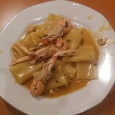 Paccheri con scampi
