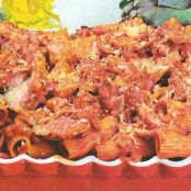 Rigatoni al forno con carciofi e pancetta 