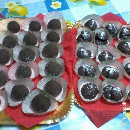 tartufini al cioccolato : freddi e al forno.