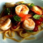 Linguine con carciofi e code di gambero