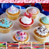 Cupcakes alla vaniglia assortiti, ricetta divertente e golosa!