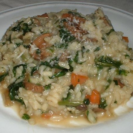 RISOTTO CON FUNGHI E SPINACI
