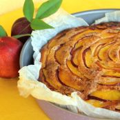 Torta morbida con pesche e ricotta