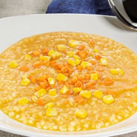 GRATTINI IN ZUPPA DI CAROTE E MAIS