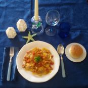 Agnolotti con pomodorini, melanzane e menta