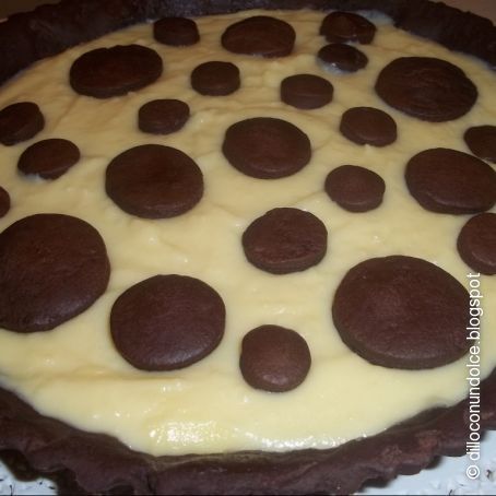 Crostata al cacao con crema al cioccolato bianco